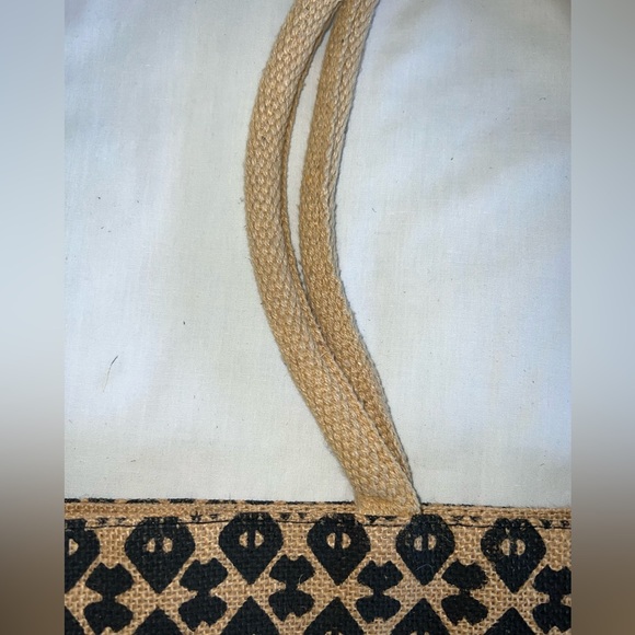 New Magnolia Home by Joanna Gaines black print burlap large tote bag - Picture 9 of 9